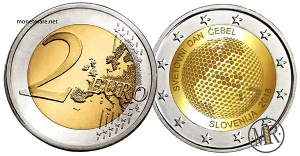 2 Euro Commemorativi Slovenia 2018 Giornata mondiale delle api