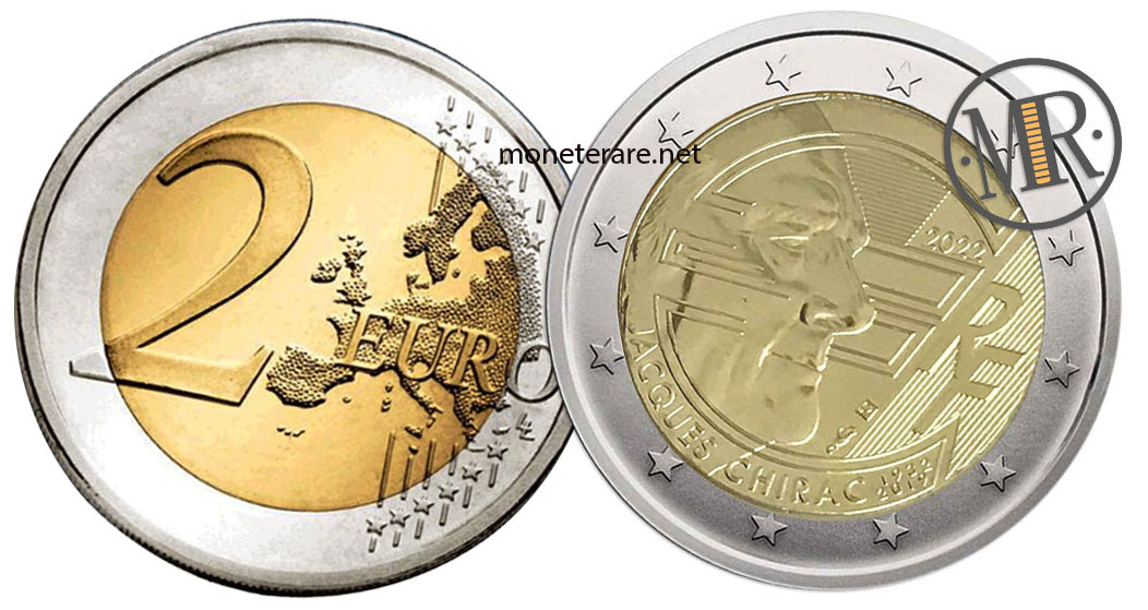 2 Euro Commemorativi Francia 2022 Jacques Chirac