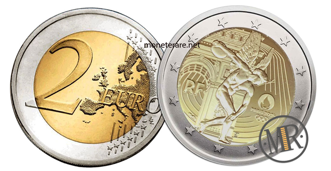 2 Euro Commemorativi Francia 2022 XXXIII Giochi Olimpici Parigi 2024