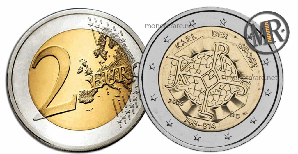 2 Euro Commemorativi Germania 2023 Carlo Magno