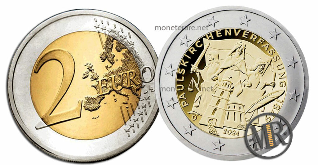 2 Euro Commemorativi Germania 2024 Costituzione di Francoforte