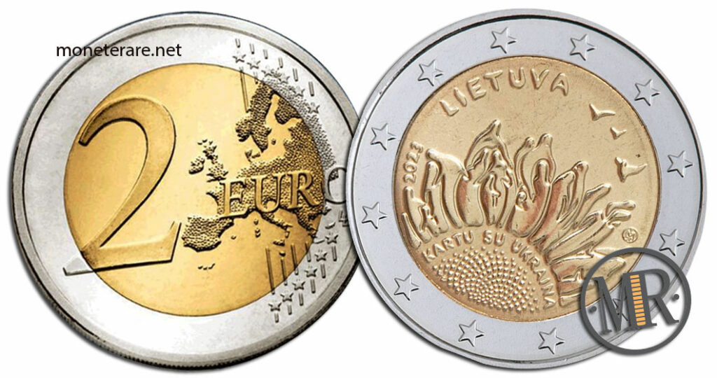 2 Euro Commemorativi Lituania 2023 Insieme con l'Ucraina