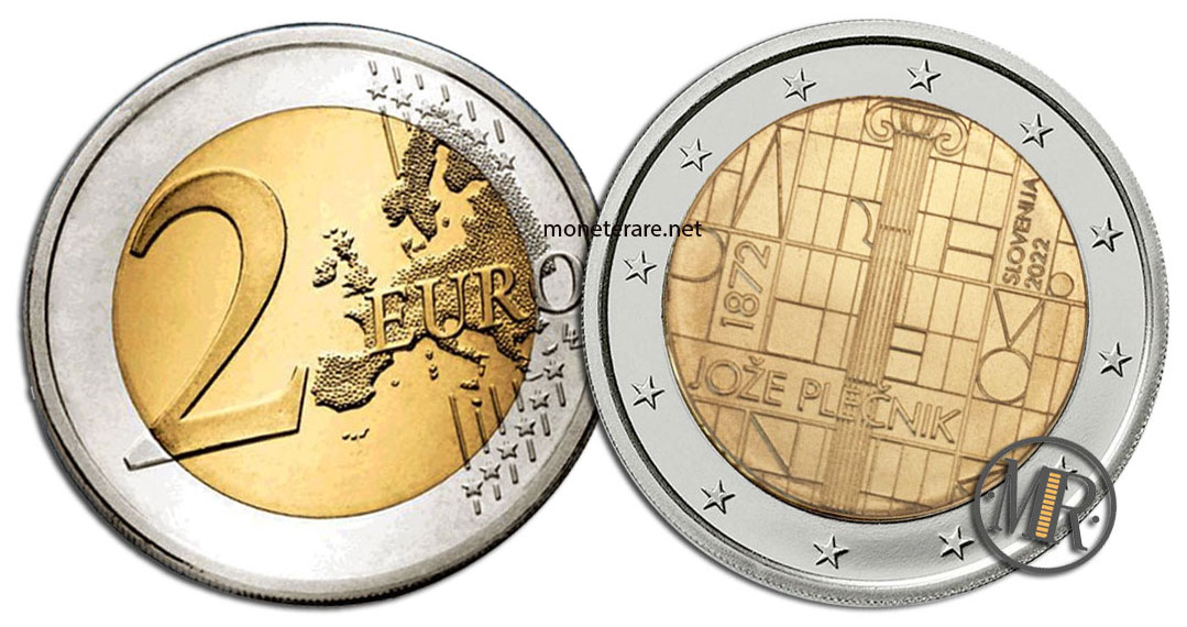 2 Euro Commemorativi Slovenia 2022 Jože Plečnik