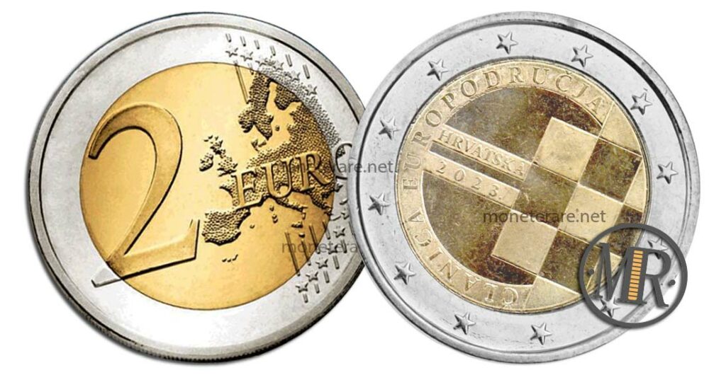 2 Euro Commemorativi Croazia 2023 Introduzione dell'Euro in Croazia